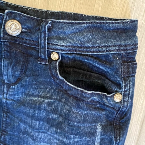 𝅺Grace in LA Embellished Rhinestone Studded  Designer Jean Skirt - Picture 7 of 11